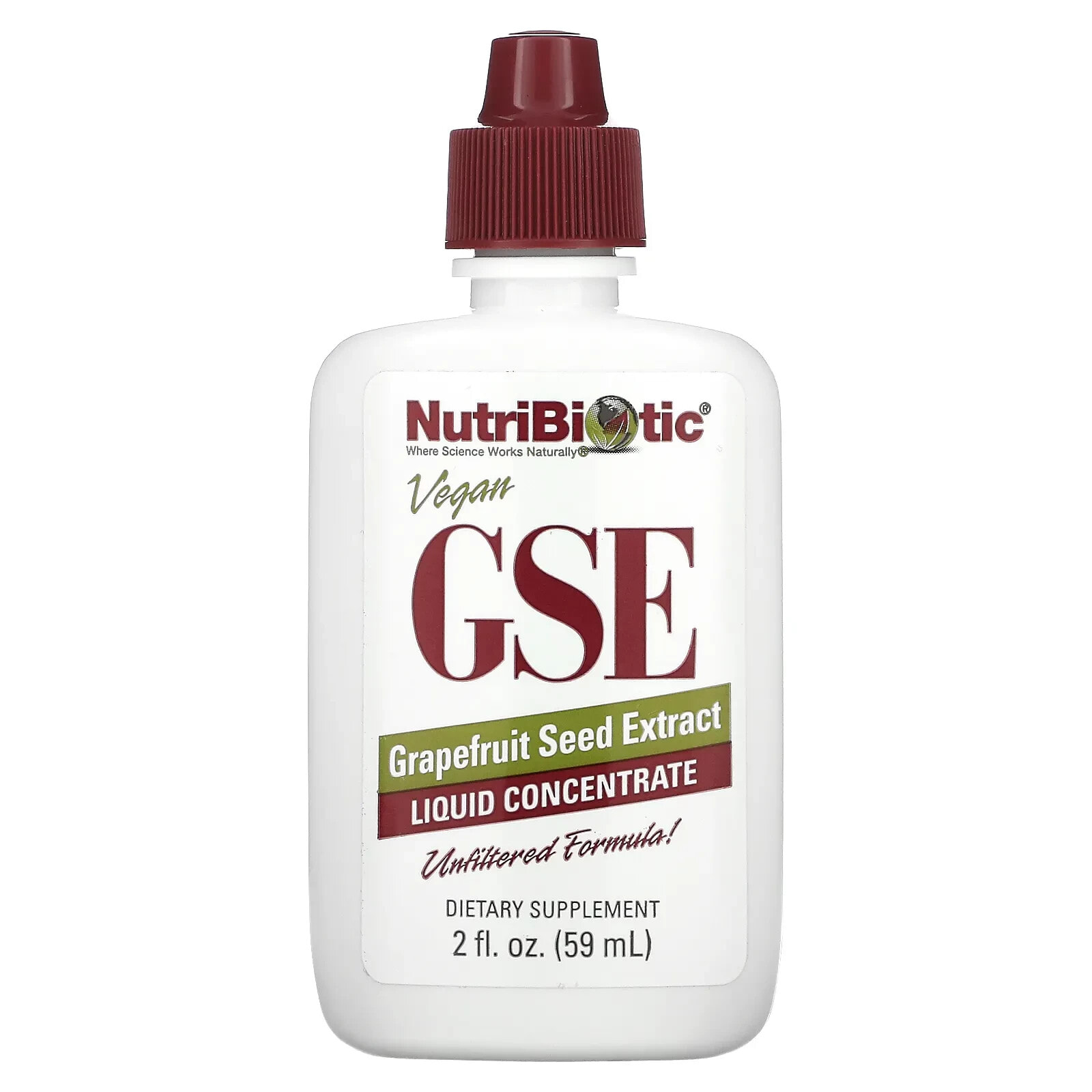 NutriBiotic, веганский экстракт семян грейпфрута GSE, жидкий концентрат, 118 мл (4 жидк. унции)
