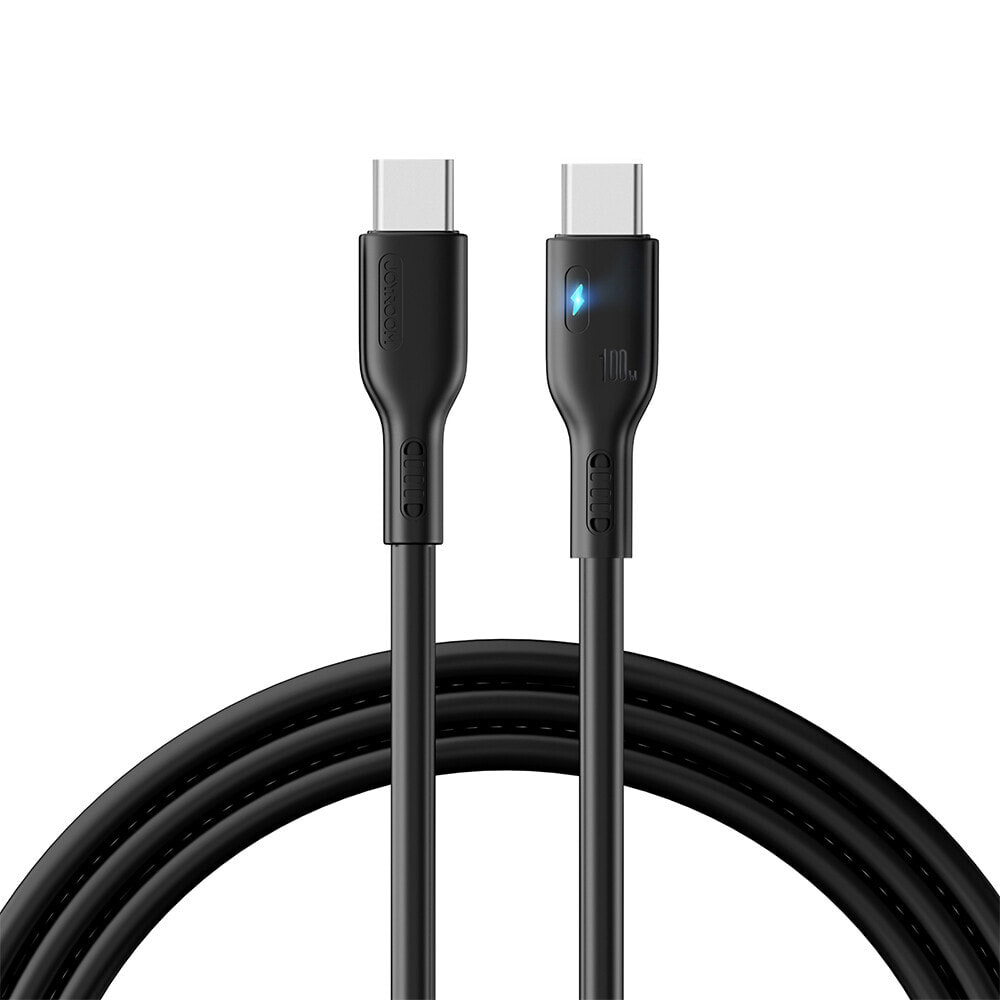 Kabel przewód USB-C z diodą LED 100W 2m czarny