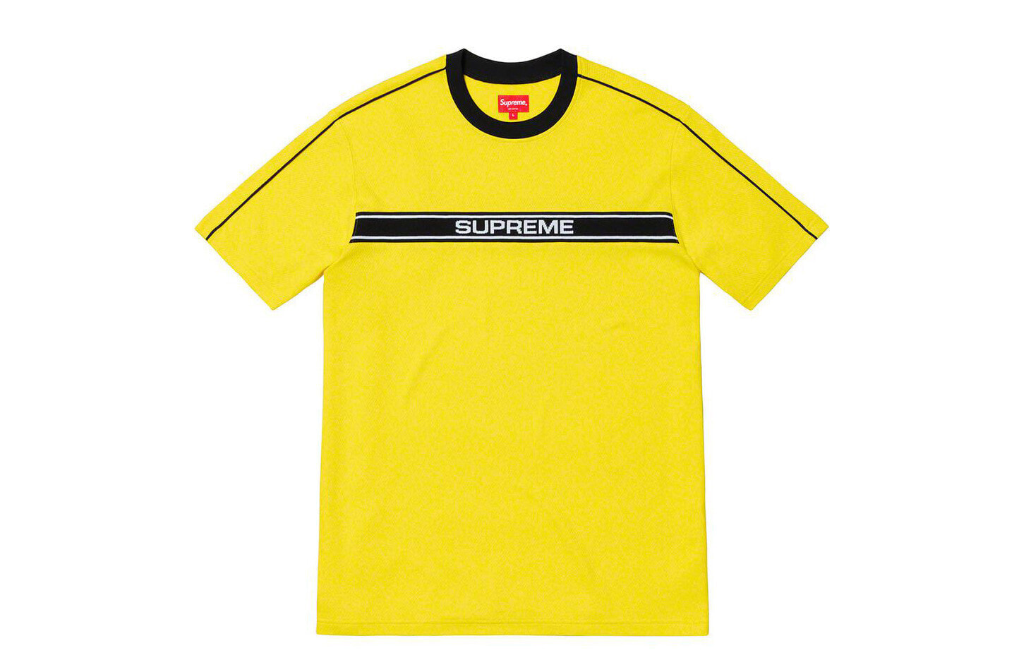 Supreme SS19 Chest Stripe Logo S/S Top Yellow 胸口条纹logo短袖T恤 男女同款 黄色 / Футболка Supreme SS19 Chest Stripe Logo SS Top Yellow logoT SUP-SS19-426