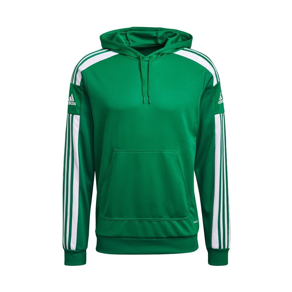 Мужское худи с капюшоном спортивное зеленое с логотипом Adidas Team 21