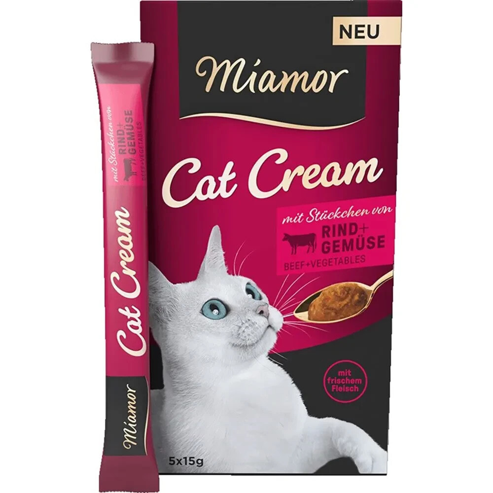 MIAMOR Cream beef treats 5X15g wet cat food