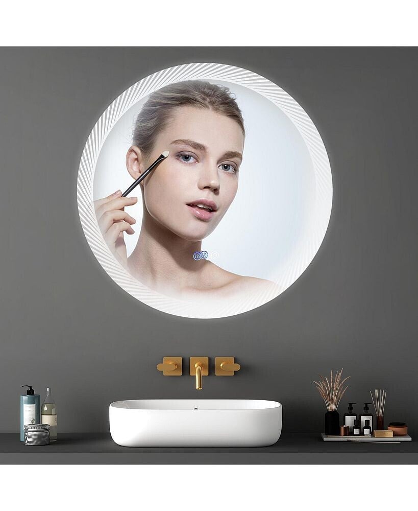 Simplie Fun 24 Inch Switch-Held Memory LED Mirror, Wall-Mounted Vanity Mirrors, Bathroom Anti-Fog Mirror, Dimmable Bathroom Mirror