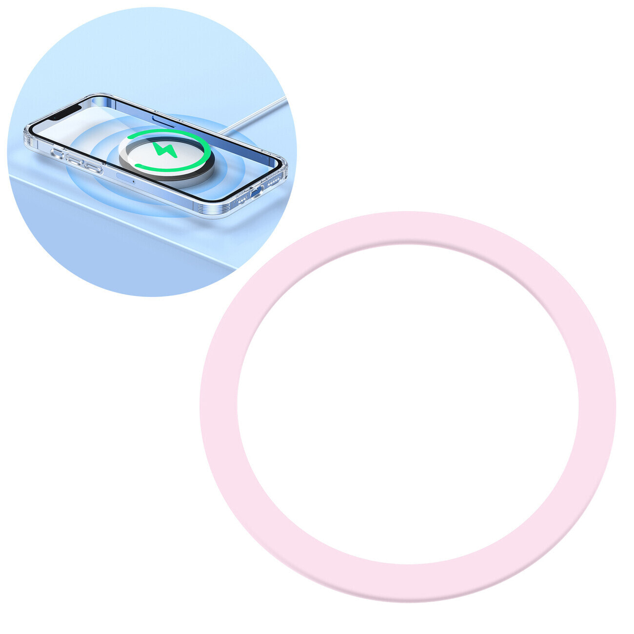 Metalowy pierścień magnetyczny do smartfona telefonu różowy