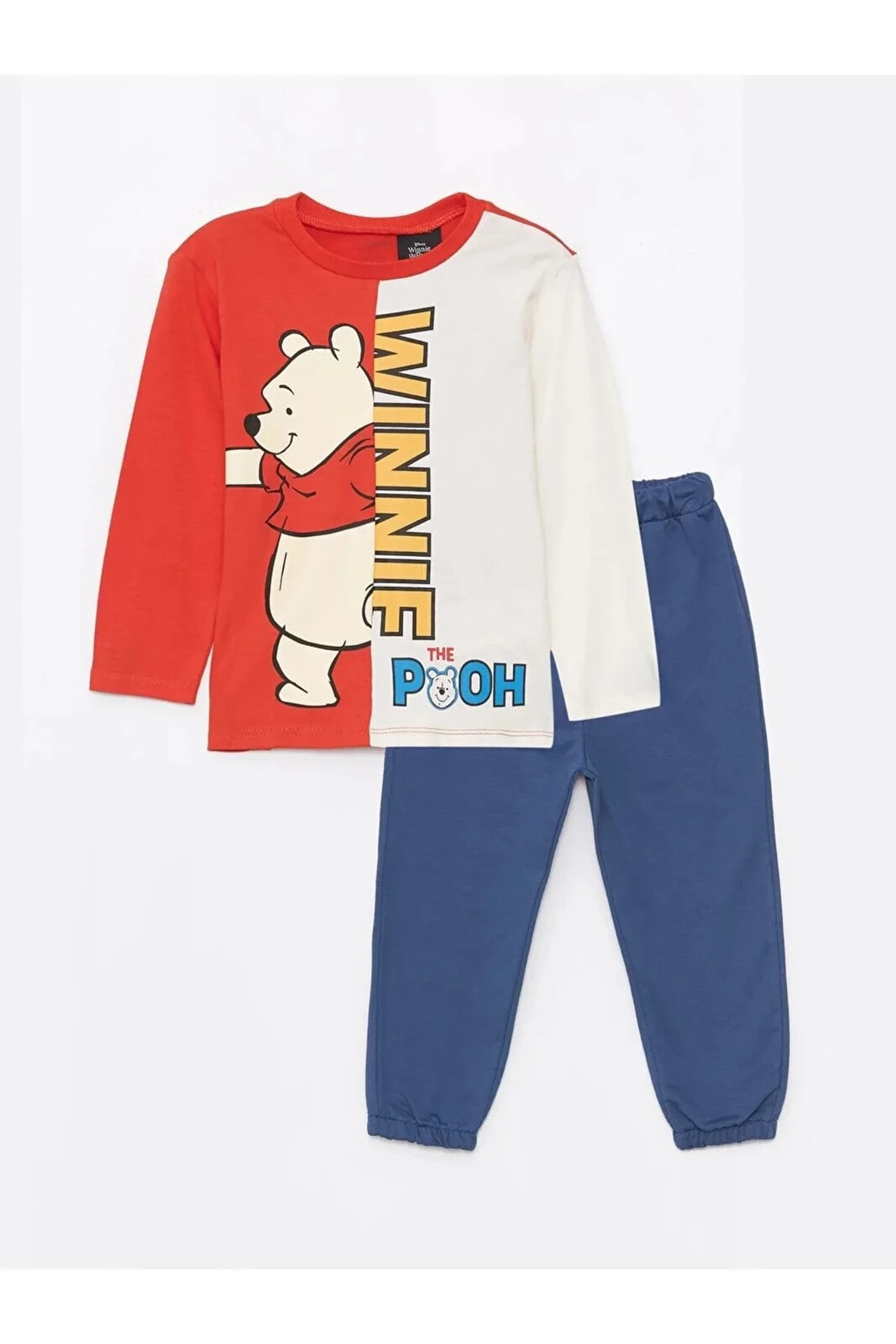 LCW baby Uzun Kollu Winnie the Pooh Baskılı Erkek Bebek Sweatshirt ve Pantolon 2'li Takım