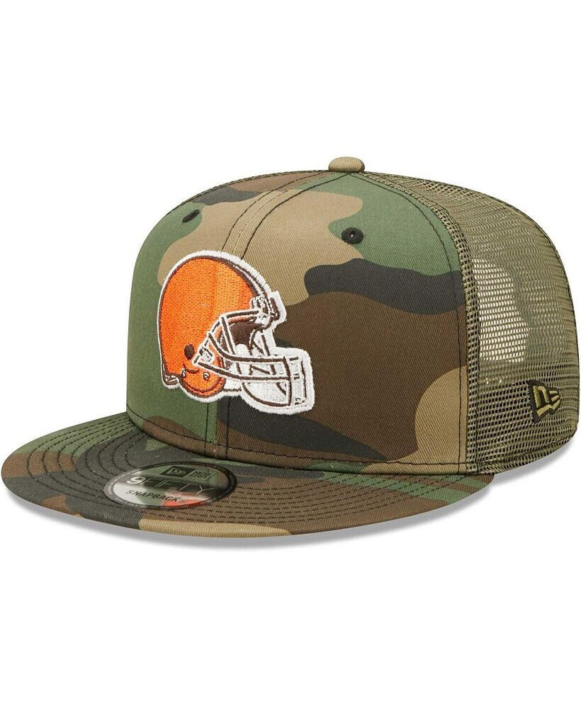 New Era men's Camo, Olive Cleveland Browns Trucker 9FIFTY Snapback Hat