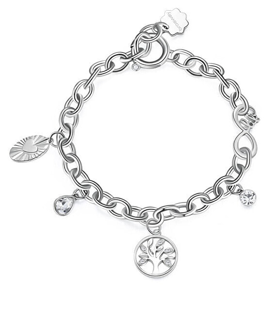 Elegant steel bracelet with Chakra pendants BHKB116