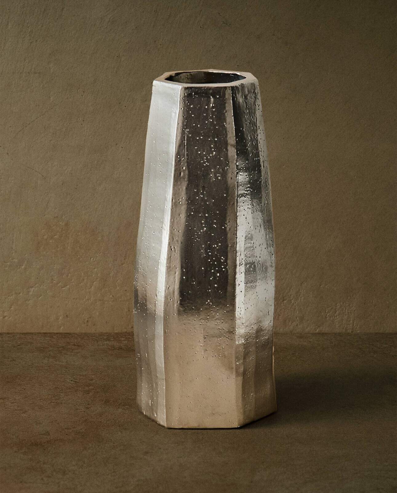 Geometric bevelled ceramic vase