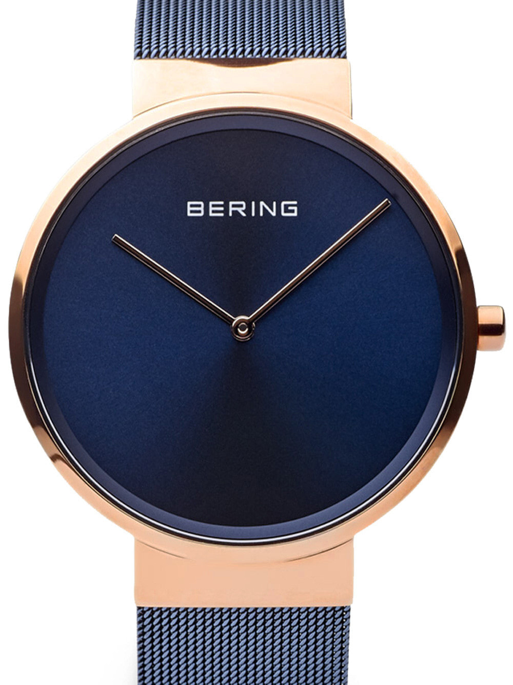 Мужские наручные часы с синим браслетом Bering 14539-367 Classic  39mm 5ATM