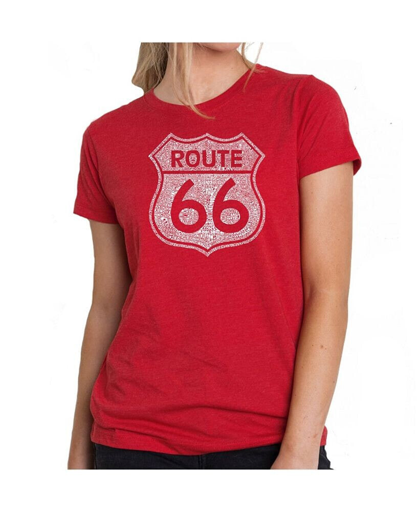 LA Pop Art women's Premium Word Art T-Shirt - Route 66