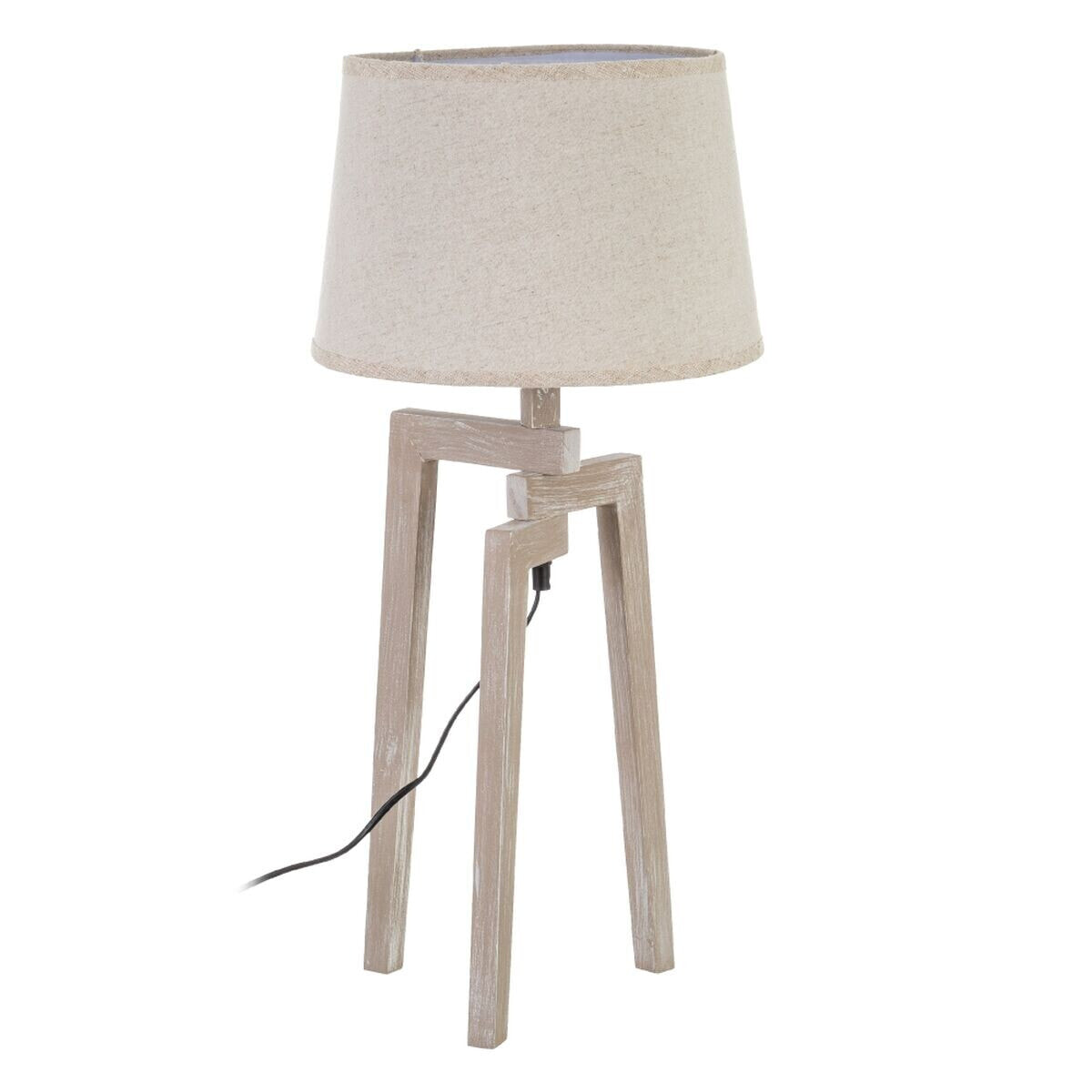 Desk lamp White Linen Wood 60 W 220 V 240 V 220-240 V 30 x 30 x 66 cm