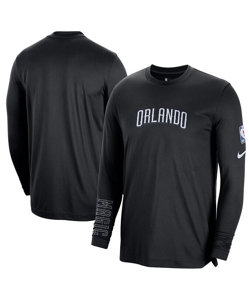 Nike men's Black Orlando Magic 2022/23 City Edition Pregame Warmup Long Sleeve Shooting Shirt