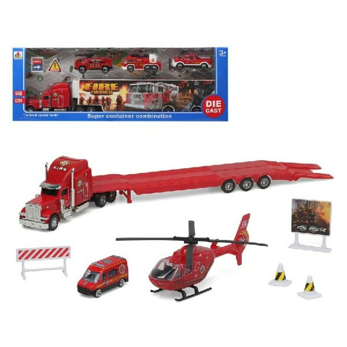 Playset Super Container Fire 39 x 14 cm Vehicle Carrier Truck