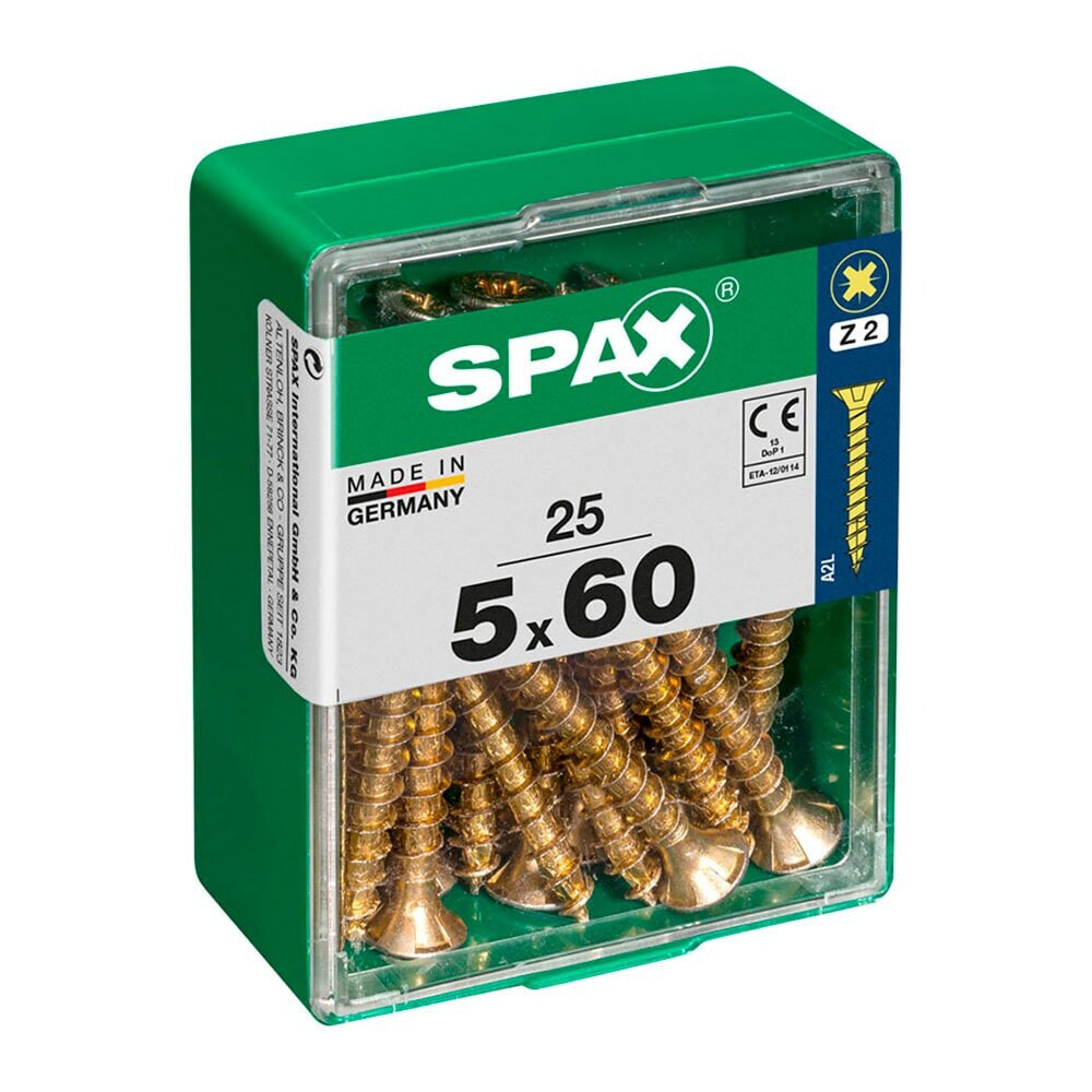 SPAX Yellox 5.0x60 mm Flat Head Wood Screw 25 Units