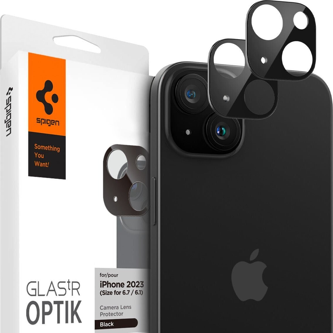 Spigen Spigen Glass tR Optik 2 Pack, black - iPhone 15/15 Plus/14/14 Plus