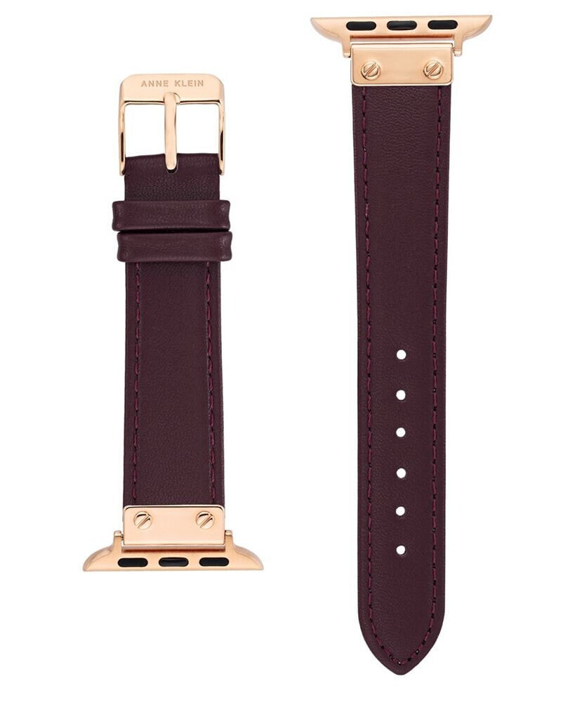 Anne Klein women's Purple Genuine Leather Strap with Rose Gold-Tone Alloy Accents