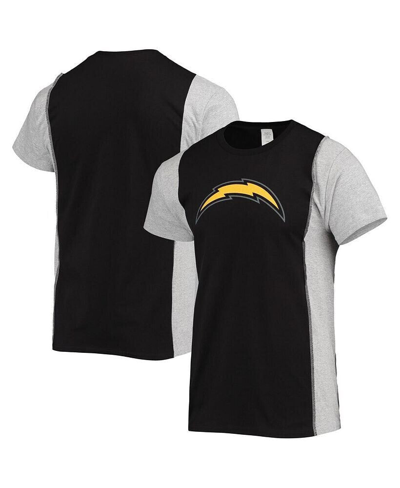 Men's Black, Heathered Gray Los Angeles Chargers Split T-shirt