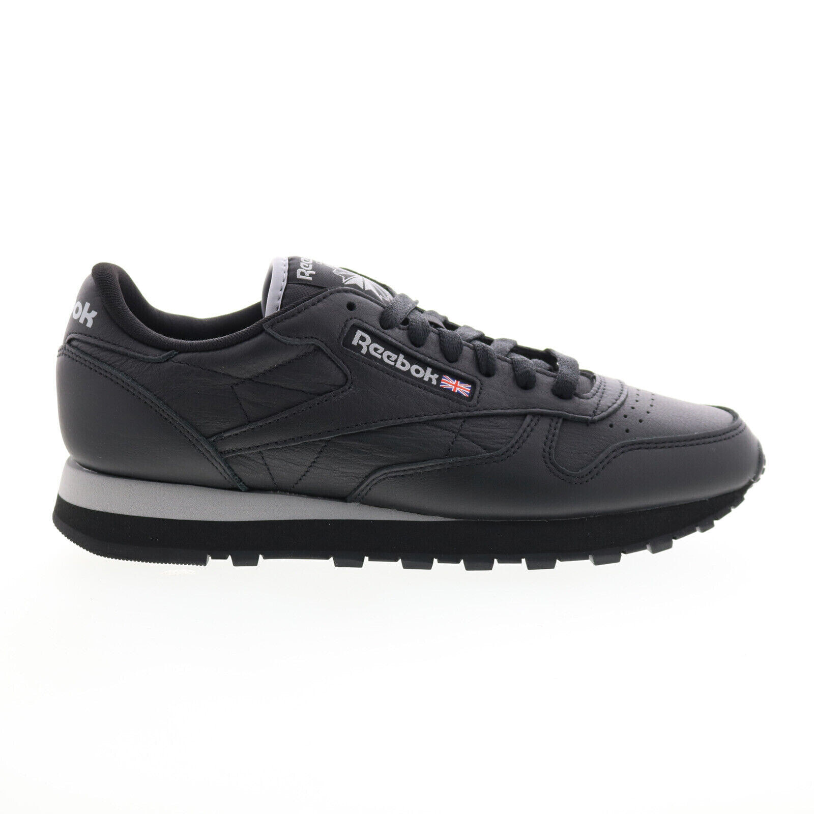 Reebok Classic Leather Mens Black Leather Lace Up Lifestyle Sneakers Shoes 18289332