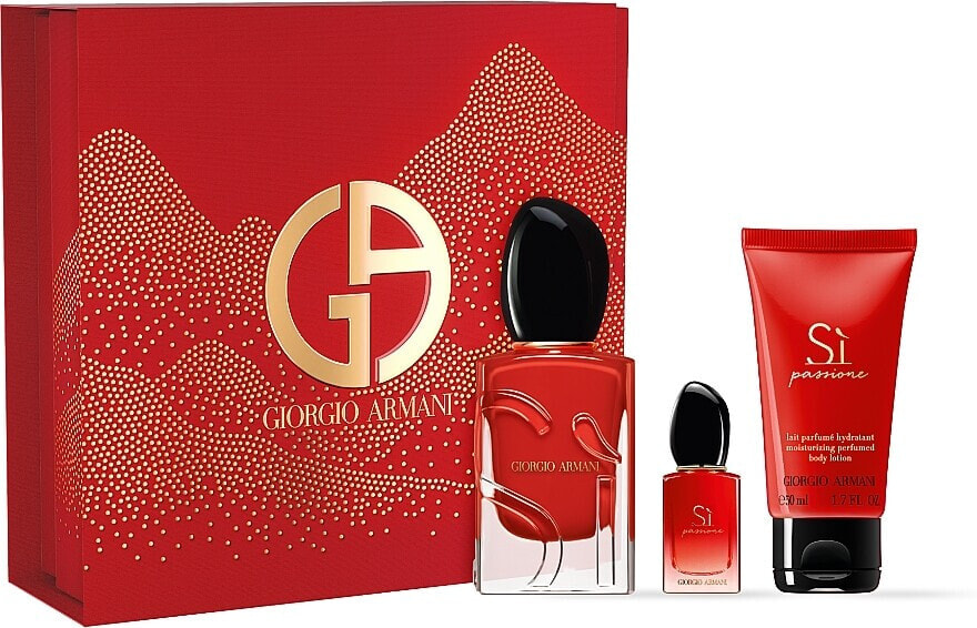 Giorgio Armani Si Passione - Set (Eau de Parfum/50ml + Eau de Parfum/7ml + Körperlotion/50ml)