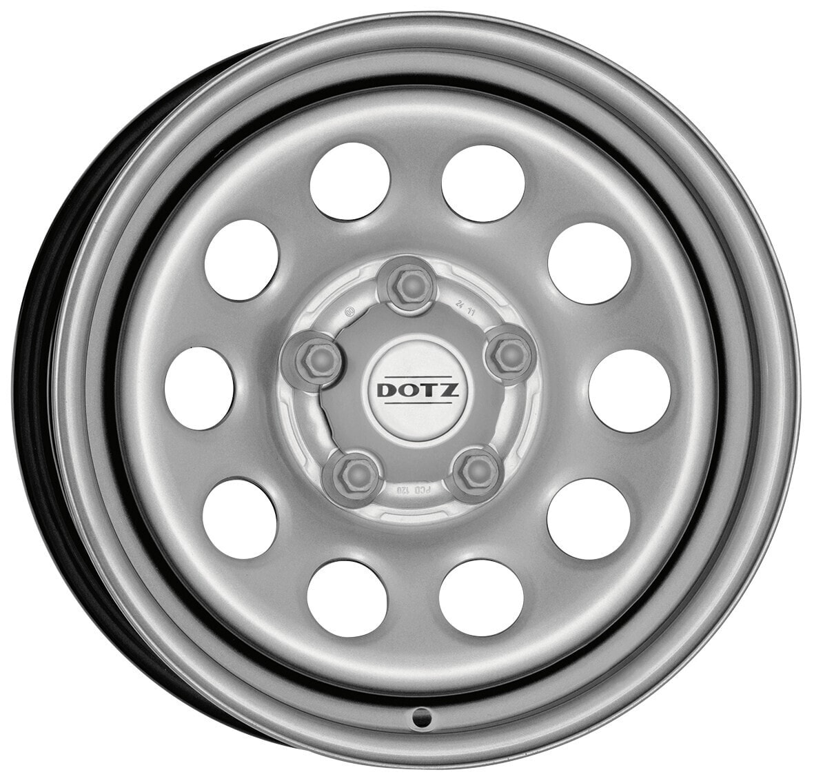Колесный диск штампованный Dotz Modular silver (ohne Nabenbecher) 7x16 ET30 - LK5/120 ML65.1