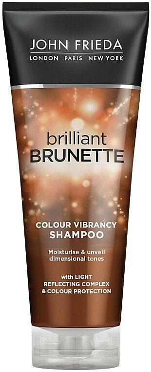 Feuchtigkeitsspendendes und farbschützendes Shampoo für dunkles Haar - John Frieda Brilliant Brunette Colour Protecting