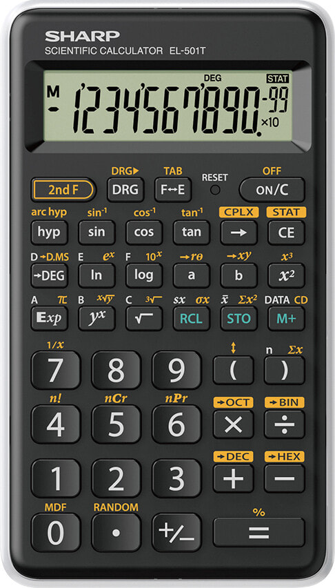 Sharp EL-501T калькулятор Карман Научный Черный, Белый SH-EL501TBWH