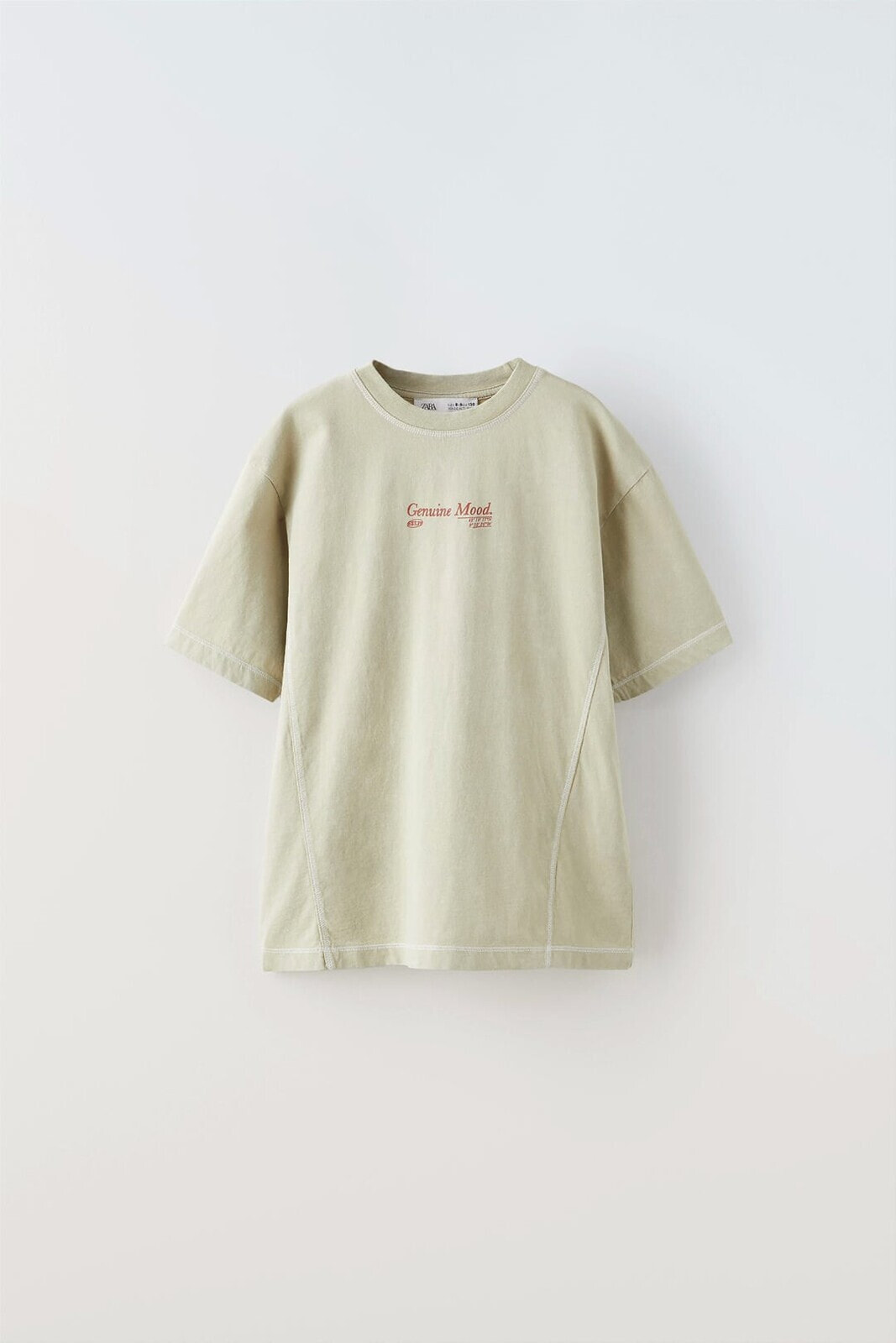 T-shirt with topstitched slogan