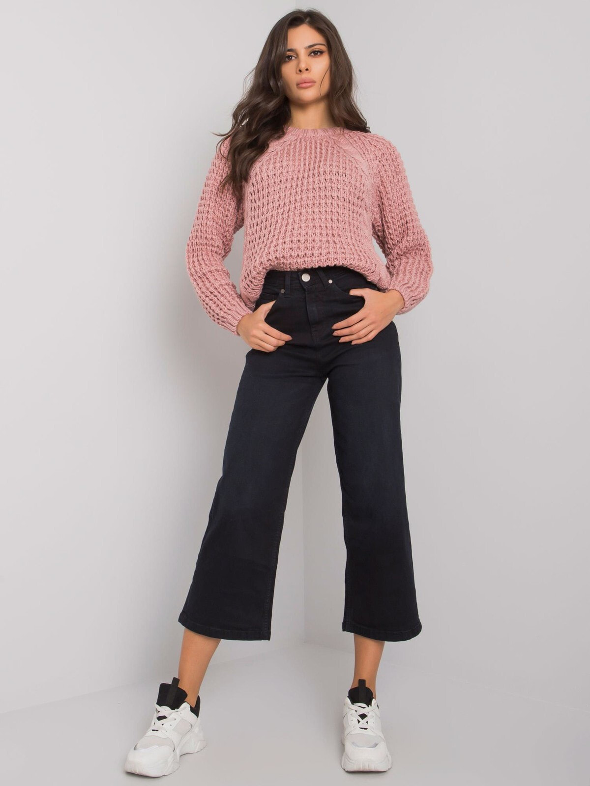Женские черные джинсы Factory Price Spodnie jeans-D85038T62213B137-czarny