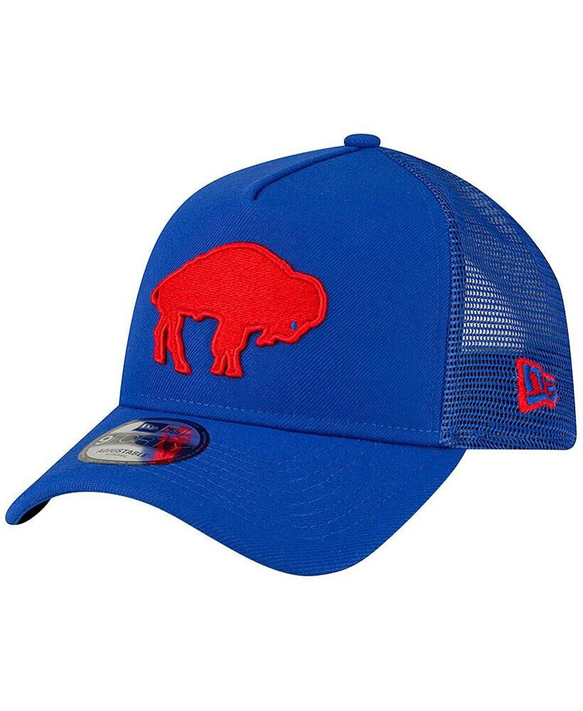 New Era men's Royal Buffalo Bills Throwback Logo A-Frame Trucker 9FORTY Adjustable Hat