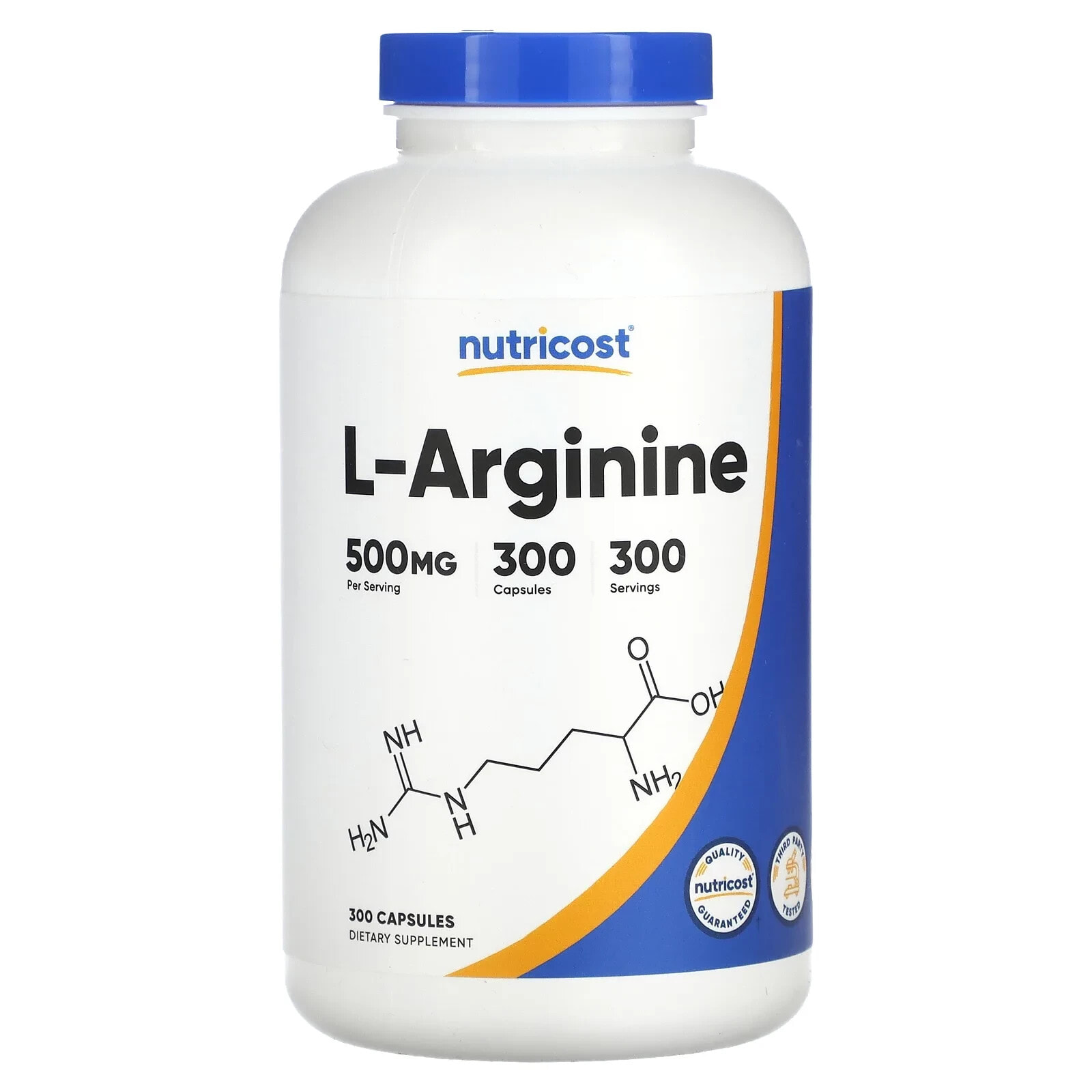 Nutricost, L-Arginine, 500 mg, 300 Capsules