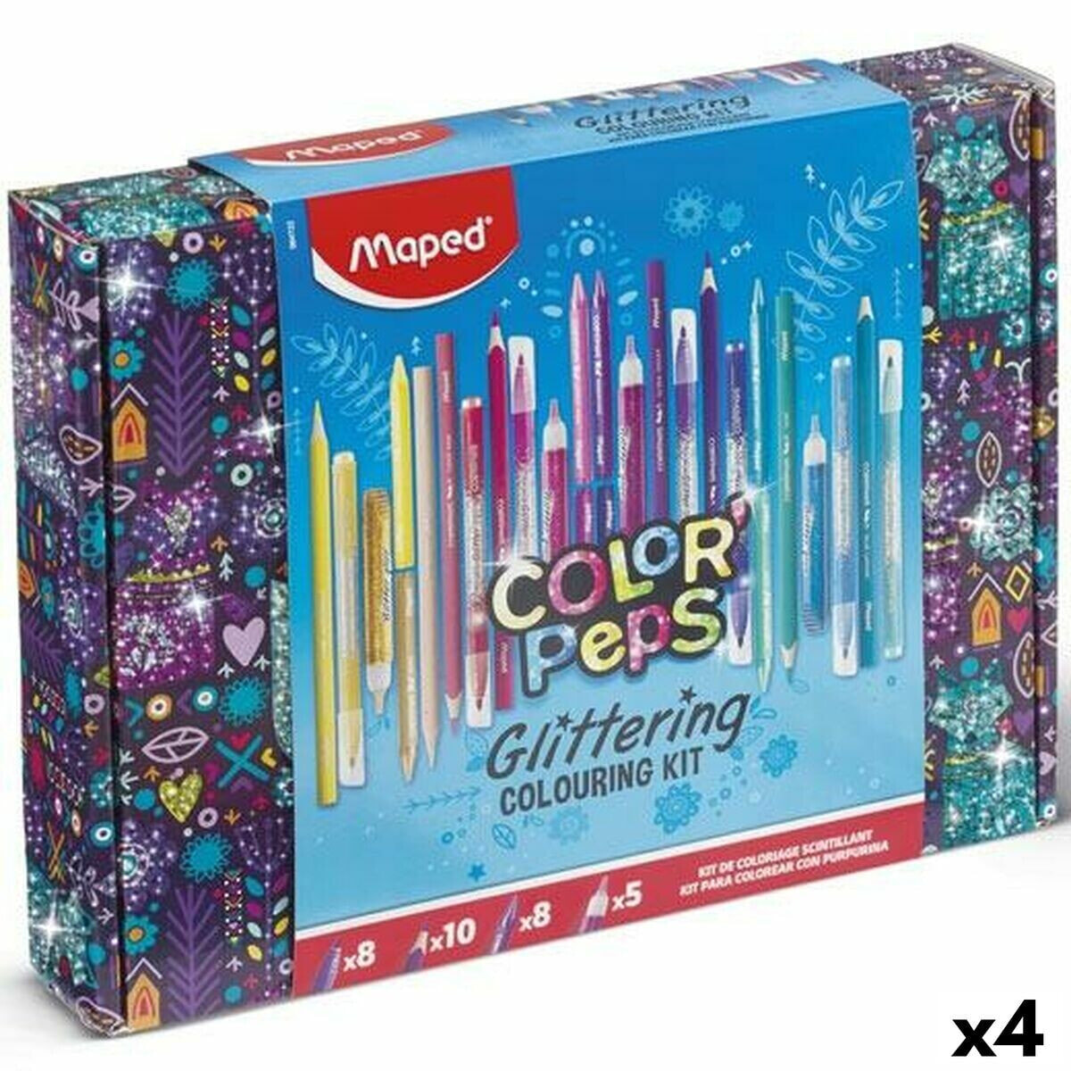 Painting set Maped Color Peps Glittering Multicolour (4 Units)