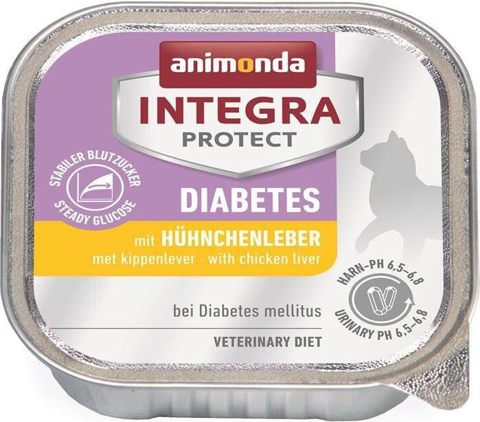 Влажный корм для кошек Animonda,PROTECT DIABETES, для диабетиков, паштет с курицей, 100  г