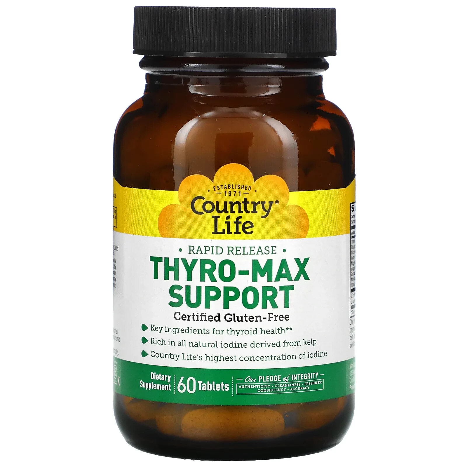 Кантри Лайф, Thyro-Max Support, поддержка щитовидной железы, 60 таблеток