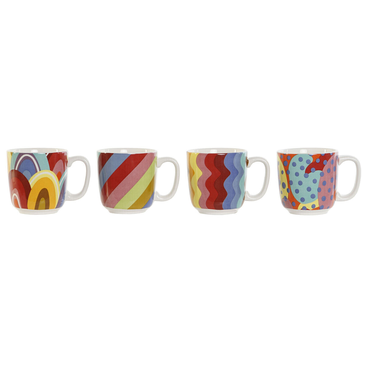 Piece Coffee Cup Set DKD Home Decor Multicolour Coral Bamboo Dolomite Modern 180 ml