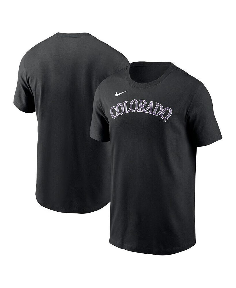 Nike men's Black Colorado Rockies Fuse Wordmark T-shirt