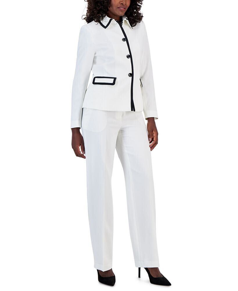 Le Suit crepe Button-Up Pantsuit, Regular & Petite Sizes