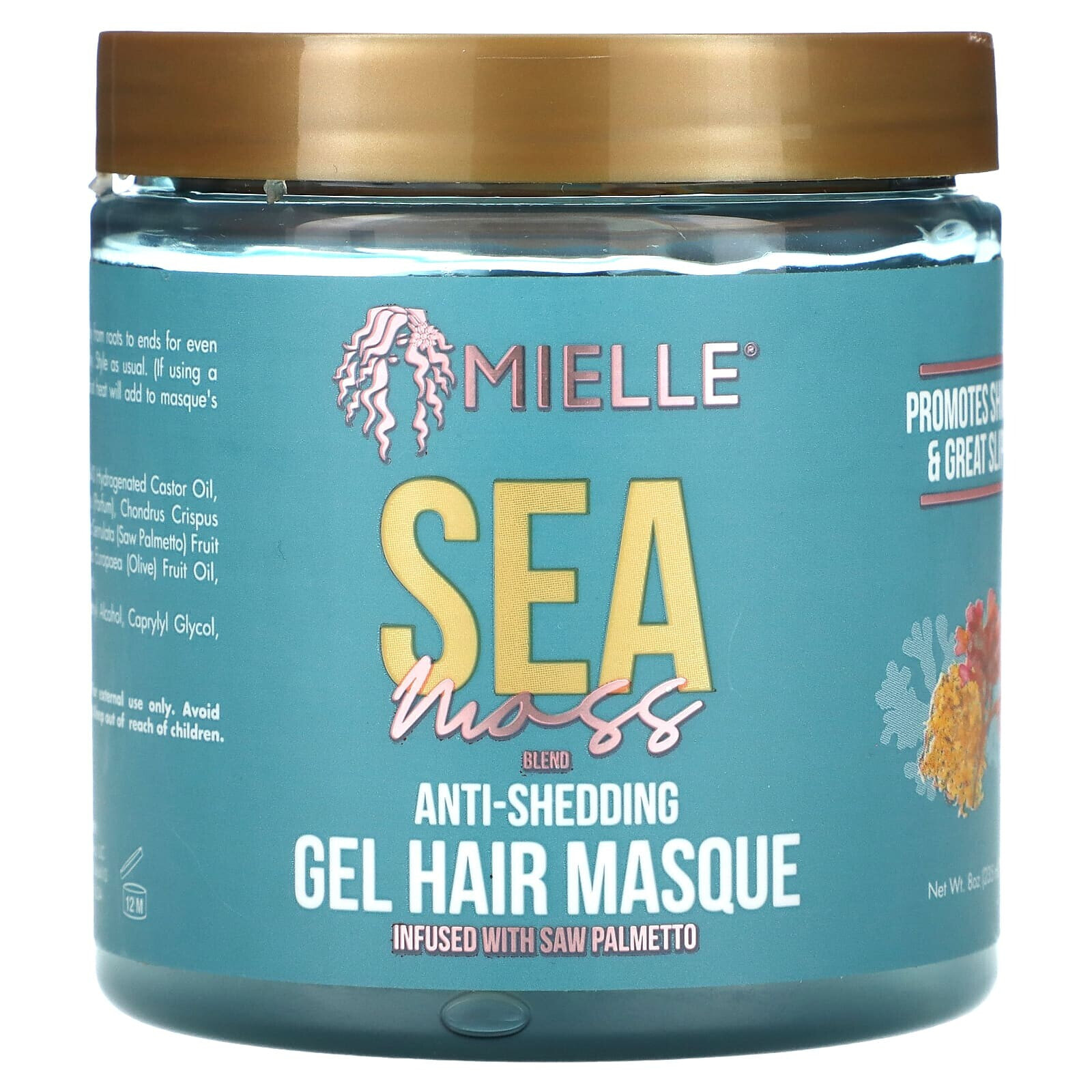Mielle, Гелевая маска против выпадения волос, смесь морского мха, 235 мл (8 унций)