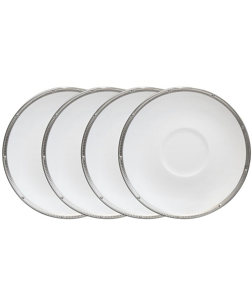 Noritake rochelle Platinum Set of 4 Saucers, Service For 4