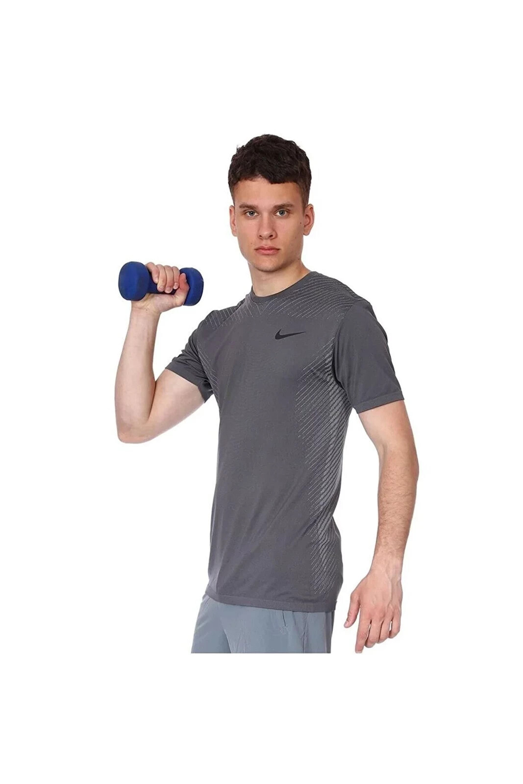 Dri-Fit Seamless Ss Top Erkek Gri Antrenman Tişört DM5509-068