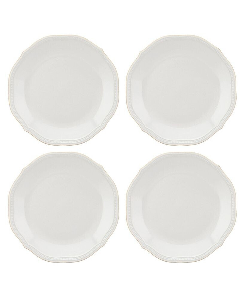Lenox french Perle Bead Dinner Plates, Set Of 4
