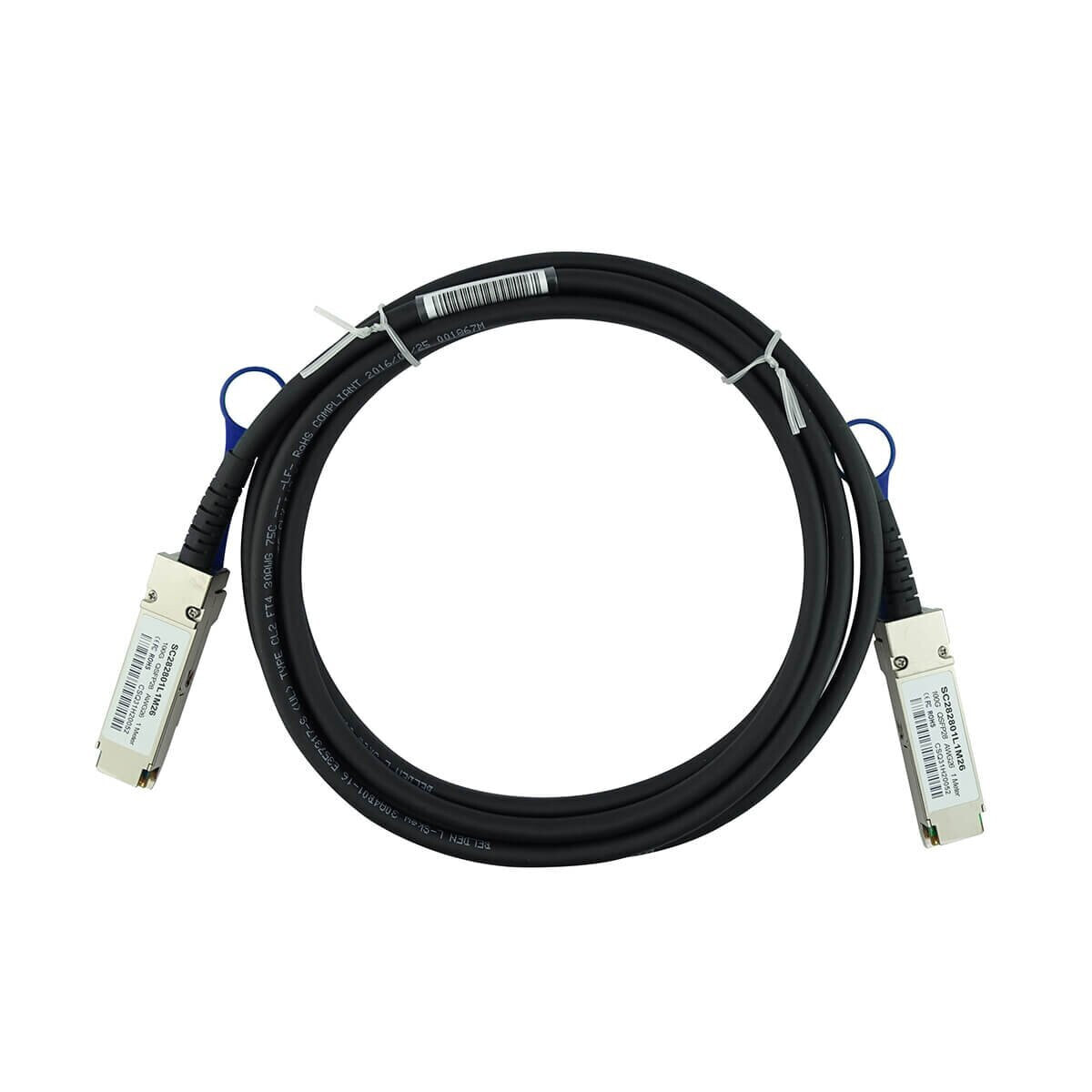 BlueOptics 100G-QSFP-QSFP-P-3M-BL - 3 m - QSFP28 - QSFP28 - Male/Male - Black - Silver - 100 Gbit/s