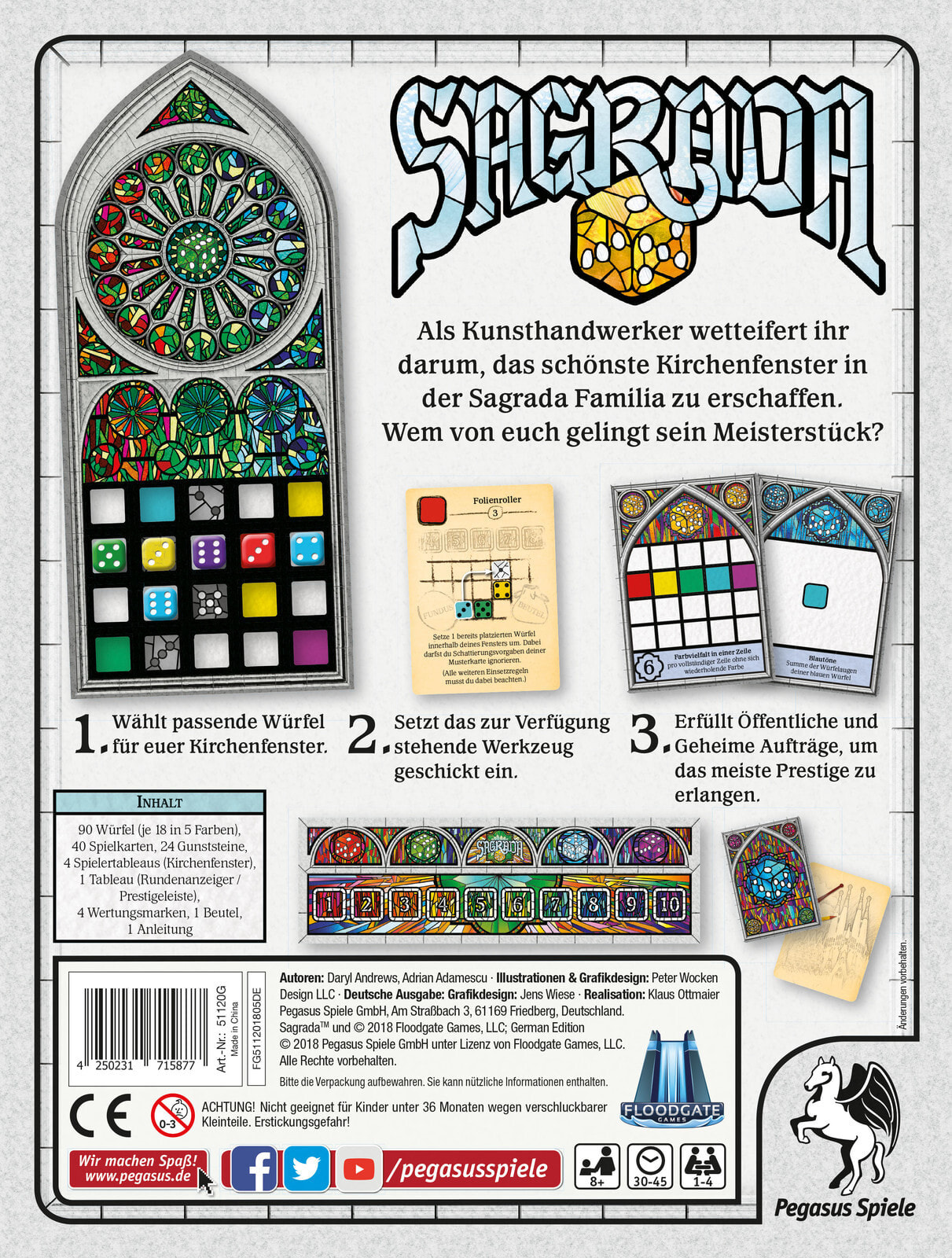 Pegasus Spiele Sagrada Puzzle board game Дети и взрослые 51120g — купить  недорого с доставкой, 590982