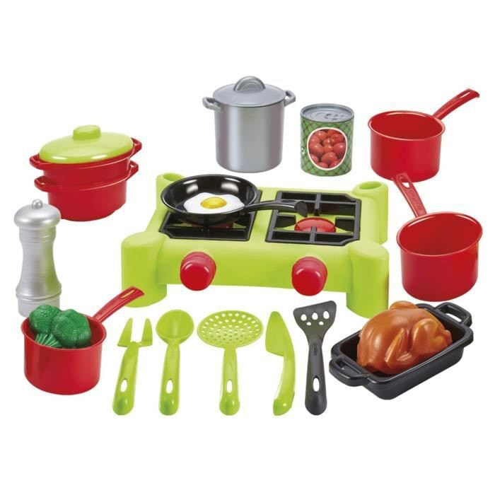 Детская плита - Ecoiffier - Посуда, продукты и аксессуары (21 предмет). Возраст: от 3 лет.