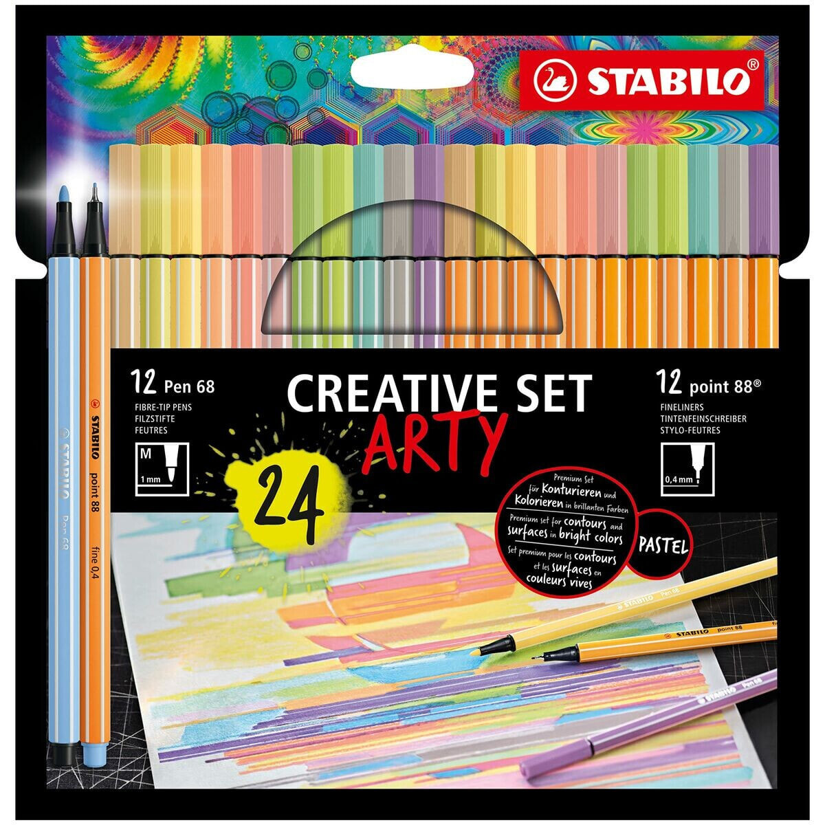 STABILO Creative Set ARTY капиллярная ручка Разнообразные цвета 24 шт 8868/24-1-20-6