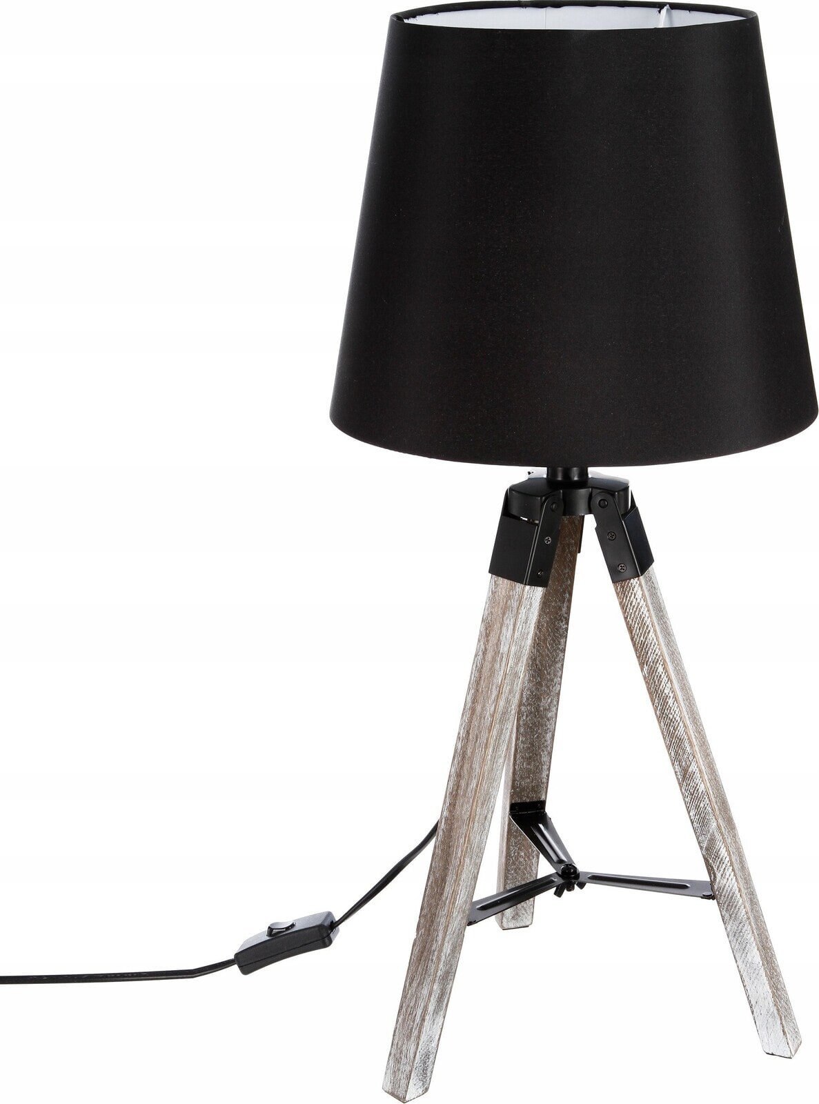 Lampa stołowa Atmosphera Lampa stołowa MIRY drewniana lampka - kolor czarny, wys. 46 cm