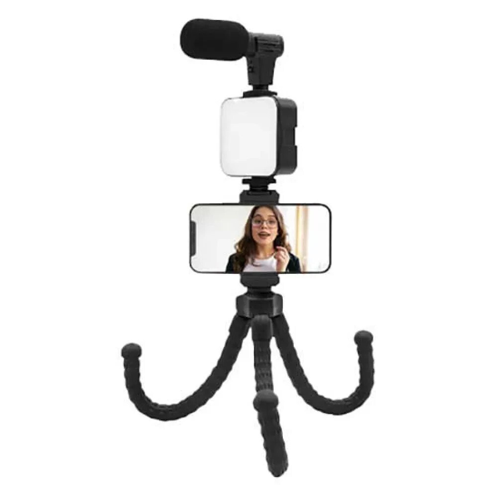 MUVIT Vlogging Kit 4-in-1 Tripod With Light And Microphone