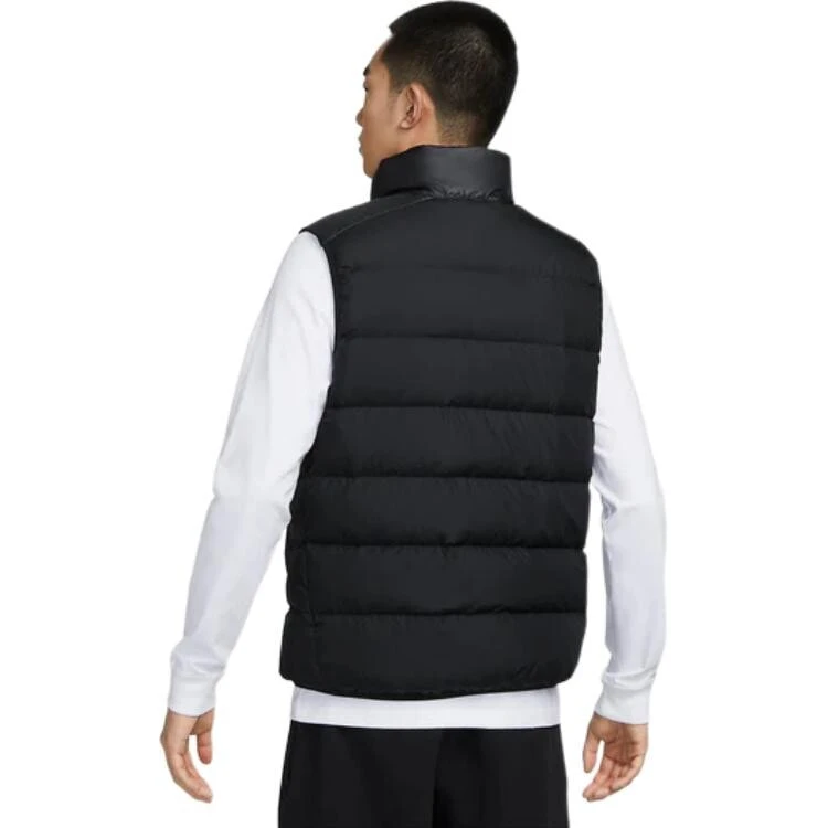 Nike Logo Windproof Stand Collar Down Vest Black