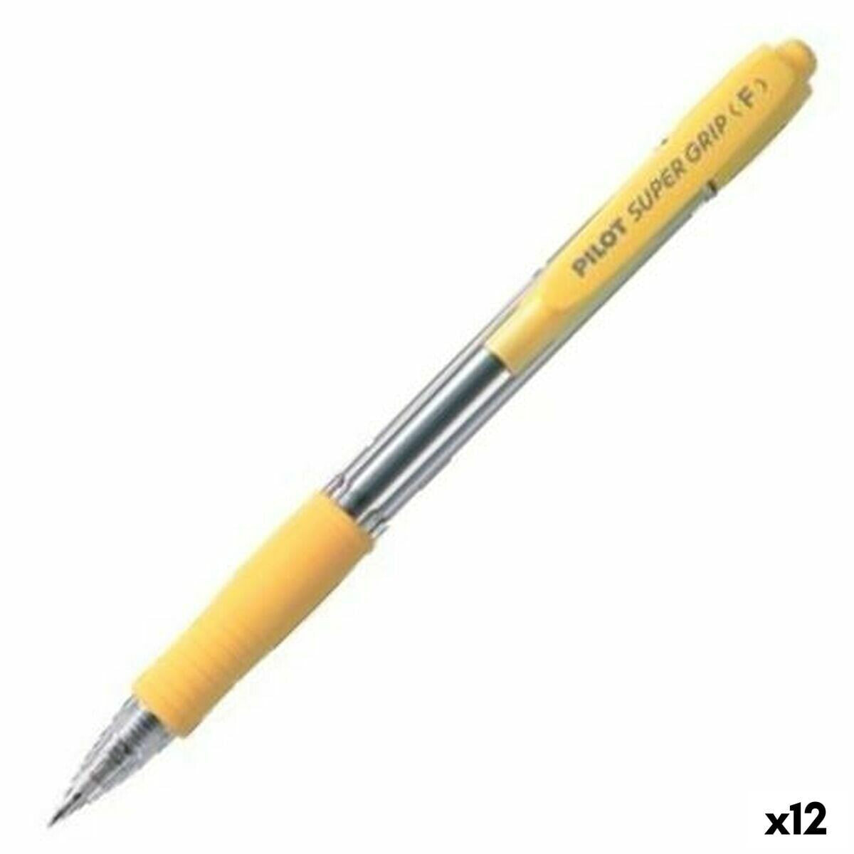 Pen Pilot Supergrip Yellow 0,4 mm (12 Units)