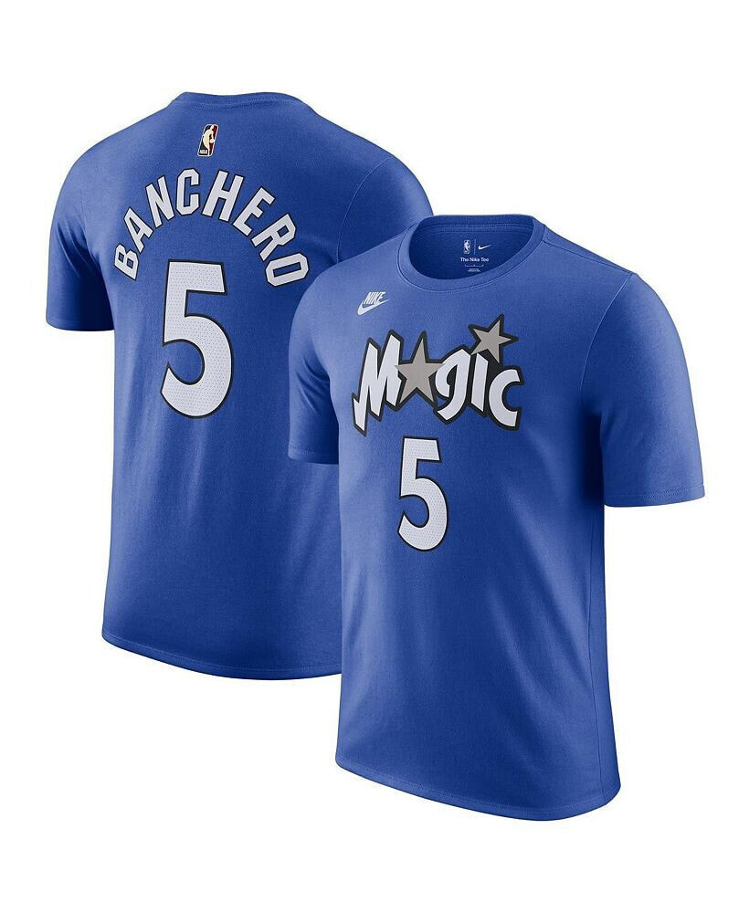 Nike men's Paolo Banchero Blue Orlando Magic 2023/24 Classic Edition Name and Number T-shirt