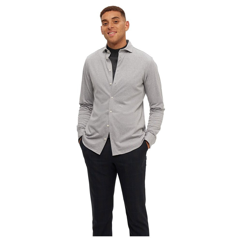 SELECTED Slimbond-Pique Long Sleeve Shirt