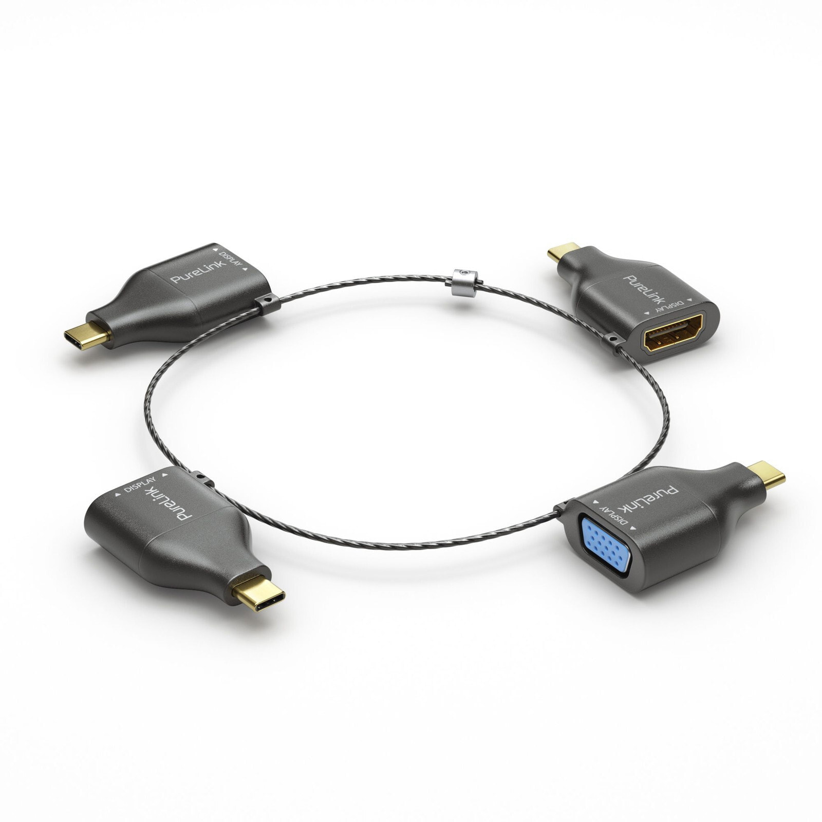 PureLink IQ-AR300 видео кабель адаптер 4 x USB Type-C Черный, Золото